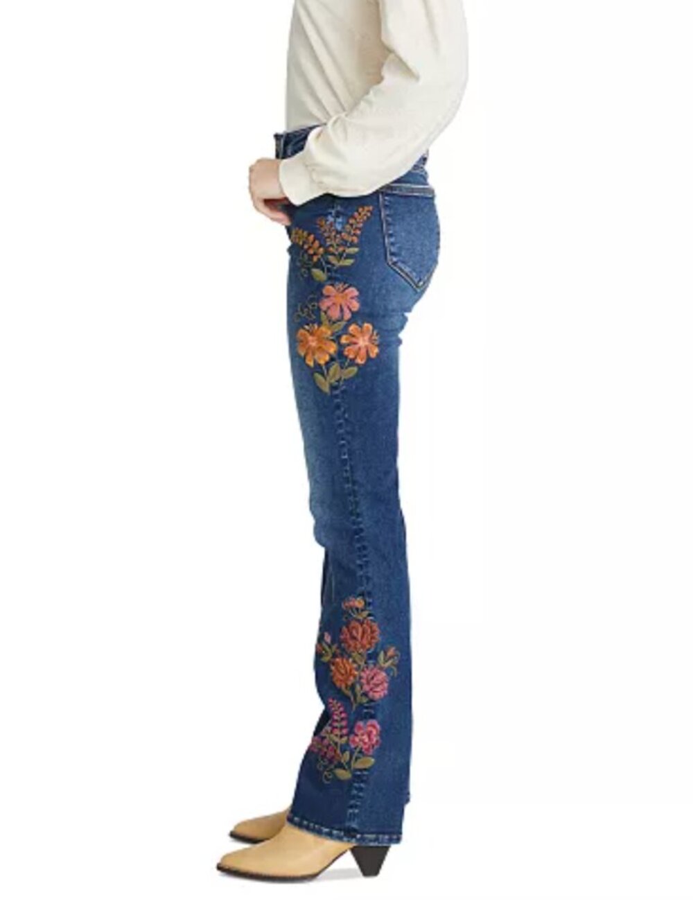 Driftwood Kelly X Oshibana Floral Embroidered Bootcut Jeans 27
